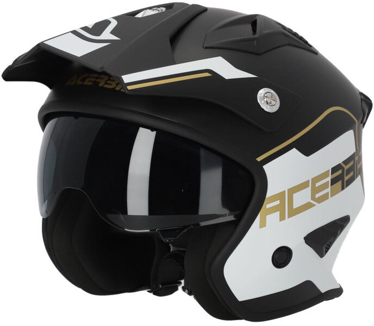 Image of Acerbis Aria 2023 Casco Jet, nero-bianco-oro, dimensione 2XL