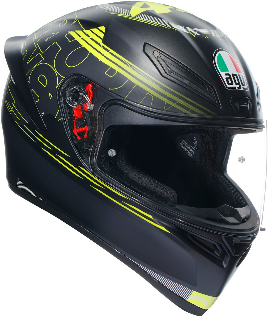 Image of AGV K-1 S Track 46 Casco, nero-giallo, dimensione XS