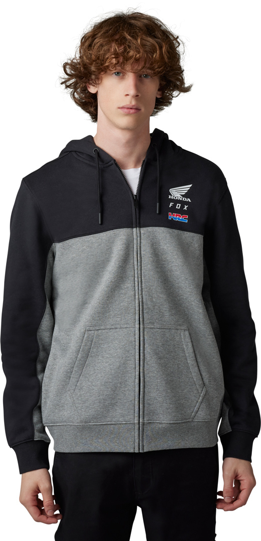 FOX X Honda Hættetrøje med lynlås, sort, størrelse 2XL