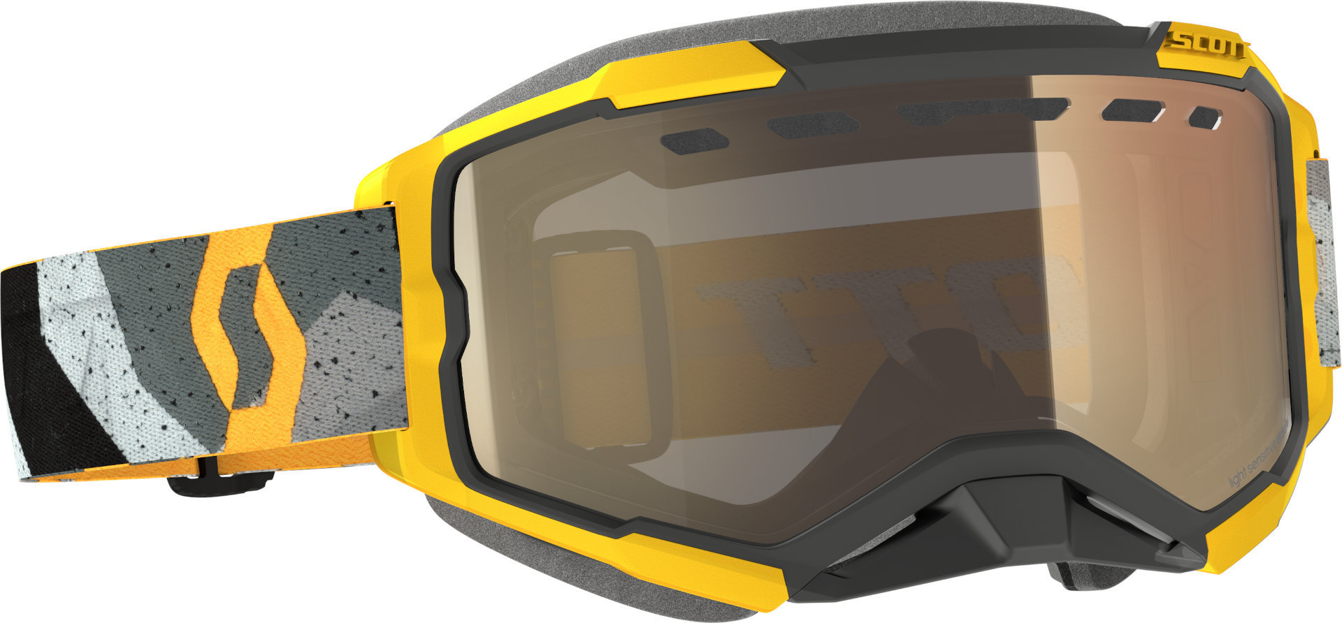 Scott Fury Light Sensitive Camo Lunettes de neige grises/jaunes, noir-gris-jaune