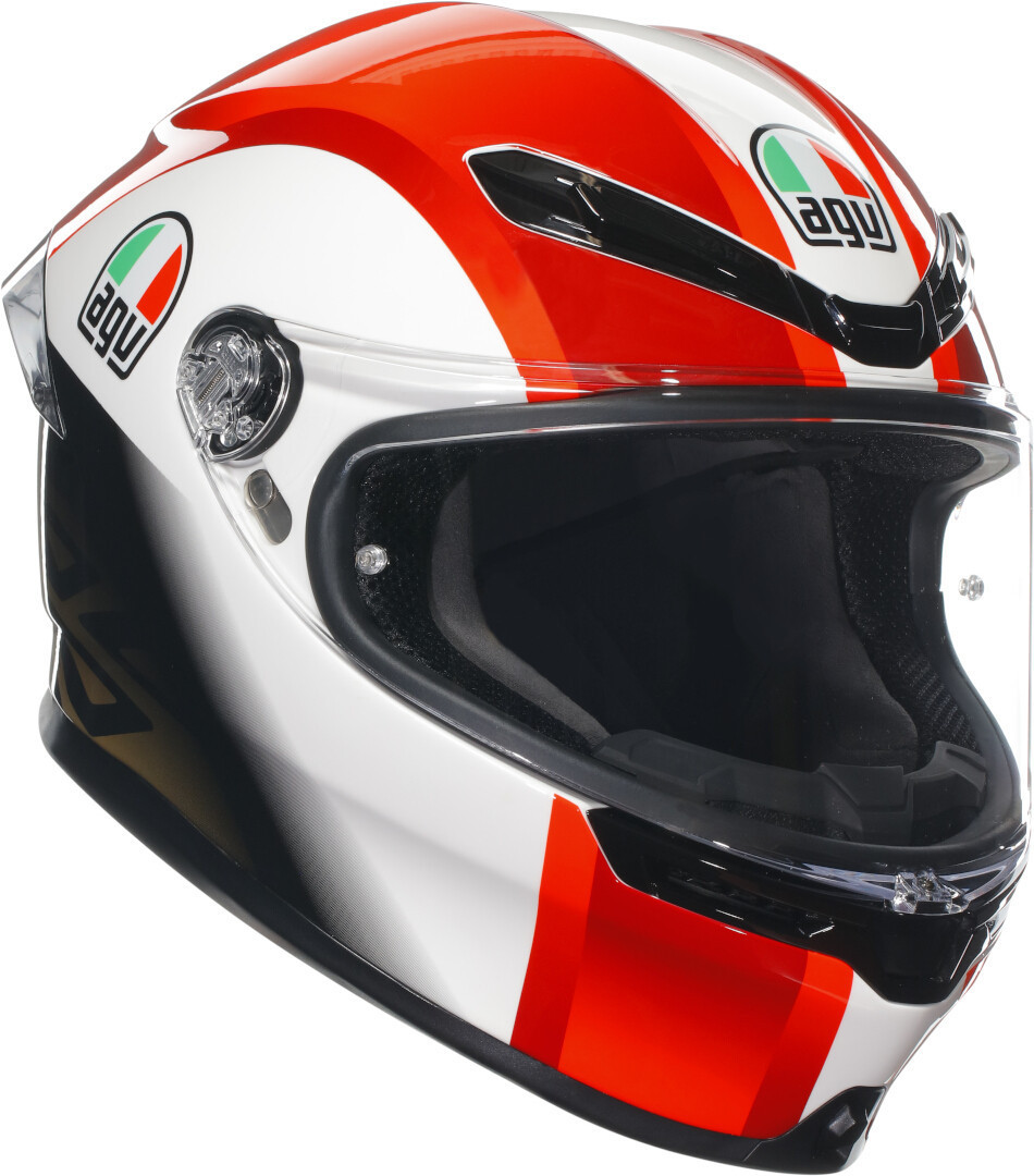 AGV K-6 S Sic58 Hjälm, svart-vit-röd, storlek XS