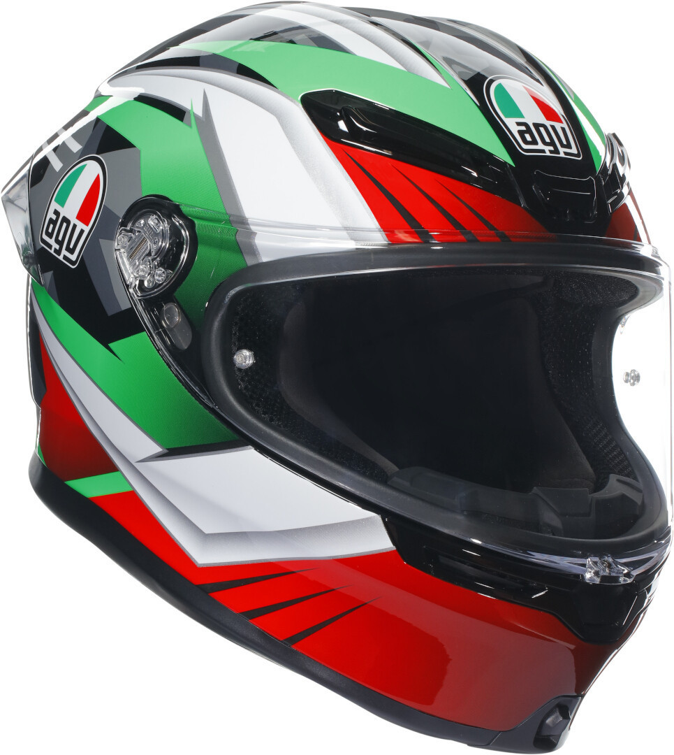 AGV K-6 S Excite Hjälm, vit-röd-grön, storlek XL