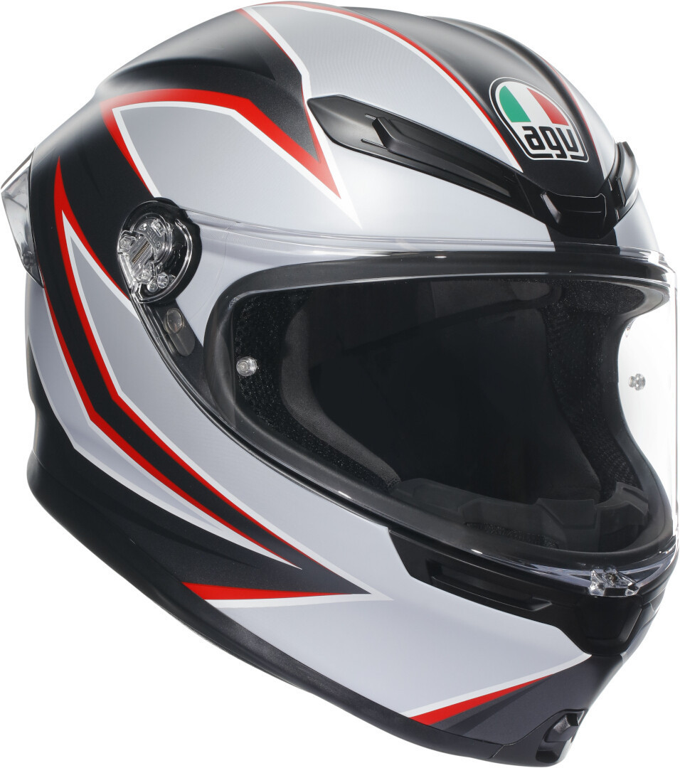 Image of AGV K-6 S Flash Casco, nero-grigio-rosso, dimensione S