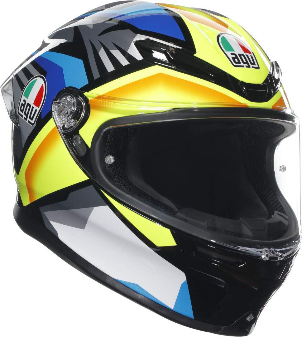 Image of AGV K-6 S Joan Casco, blu-giallo, dimensione XS