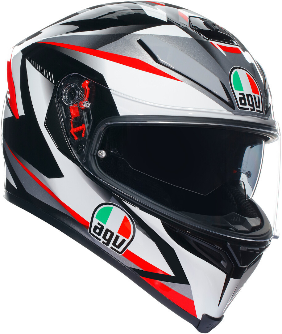 AGV K-5 S Plasma Helm, zwart-wit-rood, afmeting 2XL