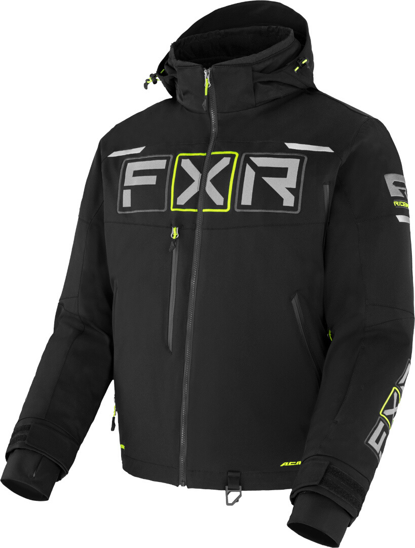 FXR Maverick 2-in-1 Snowmobile Jacket, black-grey-yellow, Size 2XL
