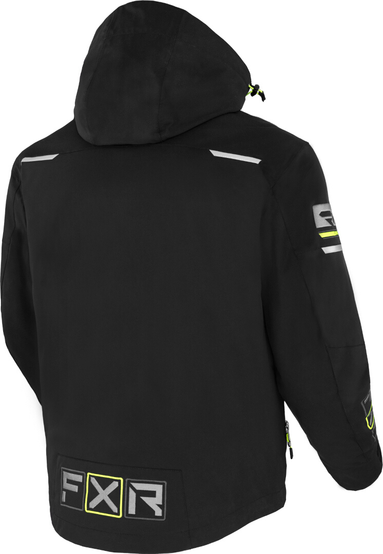 Side view of FXR Maverick 2-in-1 Snowmobile Jacket, black-grey-yellow, Size M for Men