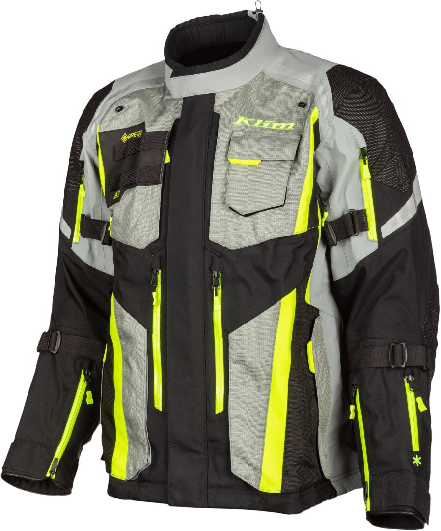 Klim Badlands Pro 2023 Motorcykel Textil Jacka, svart-grå-gul, storlek 2XL