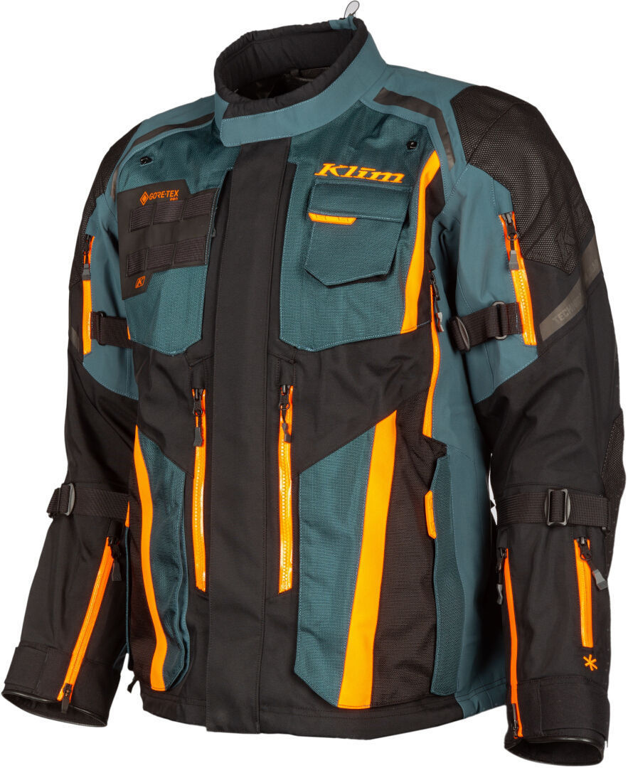 Klim Badlands Pro 2023 Motorcykel Textil Jacka, svart-blå-orange, storlek 3XL