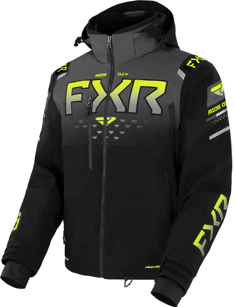 FXR Helium X 2-in-1 2023 Snowmobile Jacket, black-grey-yellow, Size XS, black-grey-yellow, Size XS