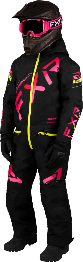 FXR CX 2023 Youth One Piece Snowmobile Suit, black-pink, Size 10, black-pink, Size 10