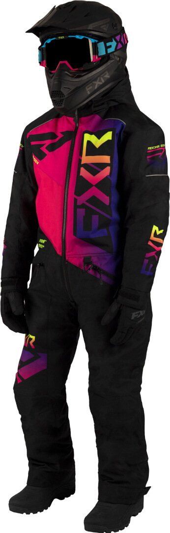 FXR Helium 2023 Youth One Piece Snowmobile Suit, black-pink, Size 10, black-pink, Size 10