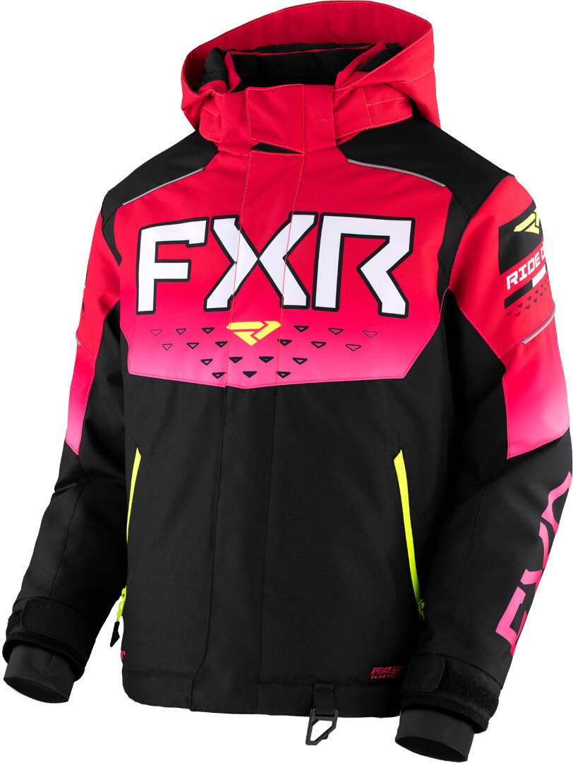 FXR Helium 2023 Youth Snowmobile Jacket, black-pink, Size 36, black-pink, Size 36