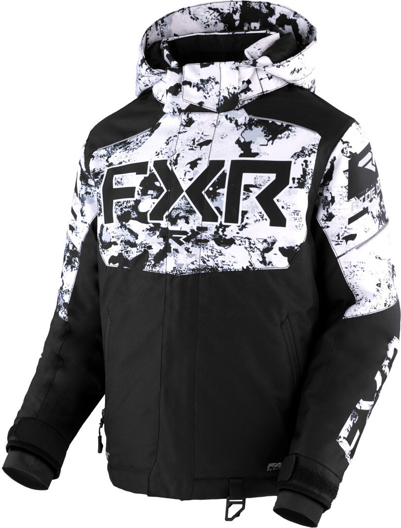 FXR Helium 2023 Youth Snowmobile Jacket, black-white, Size 36, black-white, Size 36