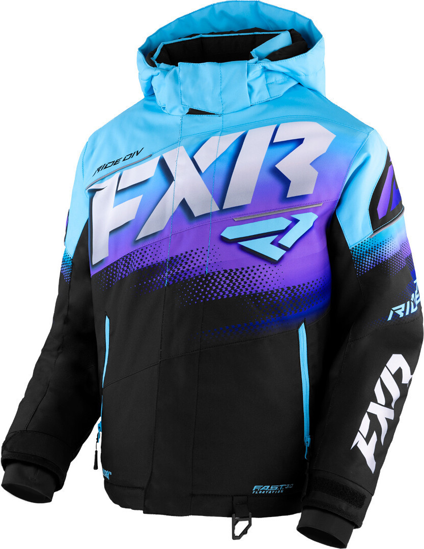 FXR Boost 2023 Youth Snowmobile Jacket, black-blue, Size 36, black-blue, Size 36