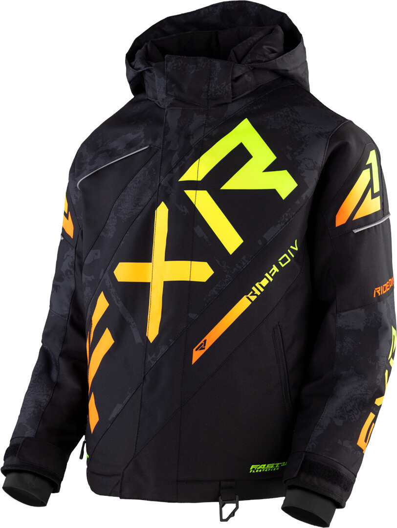 FXR CX 2023 Youth Snowmobile Jacket, black-yellow, Size 36, black-yellow, Size 36