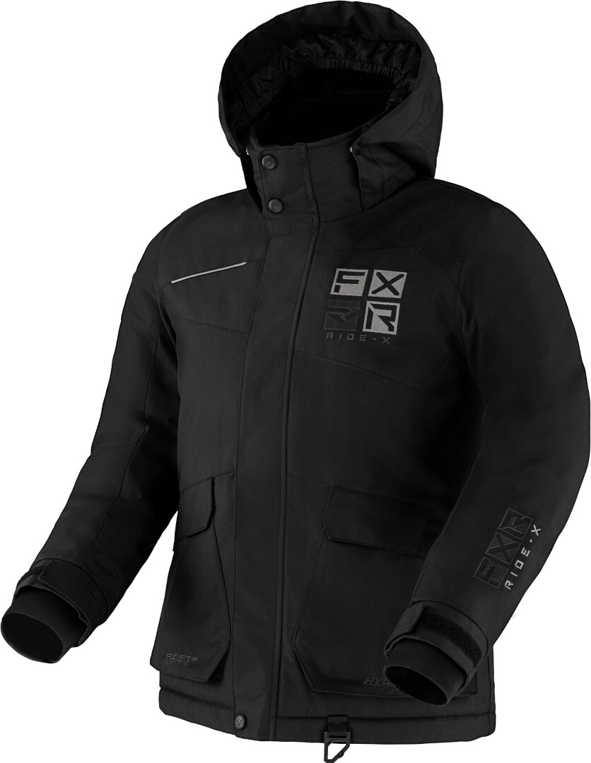FXR Kicker Youth Snowmobile Jacket, black-grey, Size 36, black-grey, Size 36