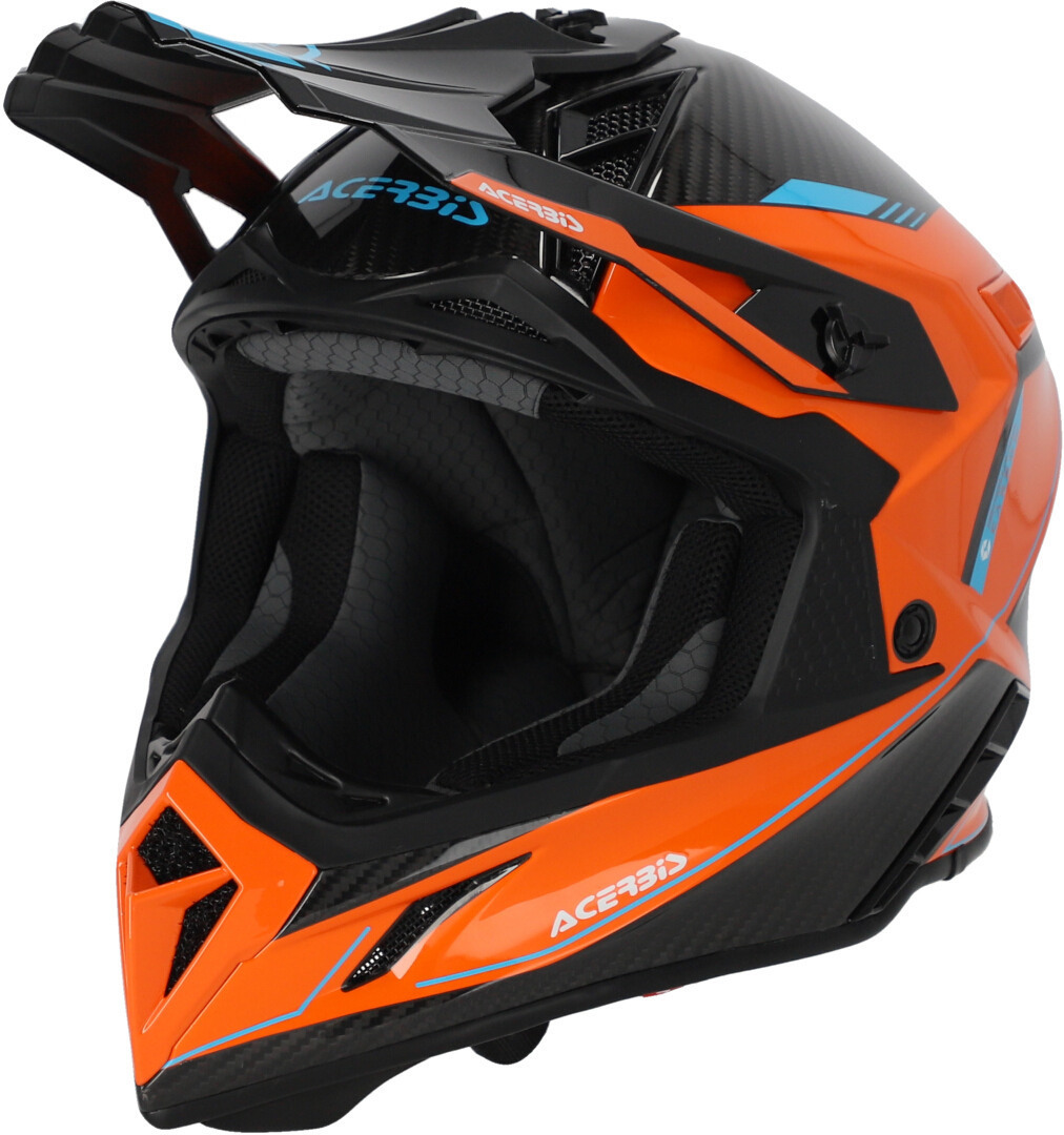 Image of Acerbis Steel Carbon 2023 Casco Motocross, nero-arancione, dimensione M