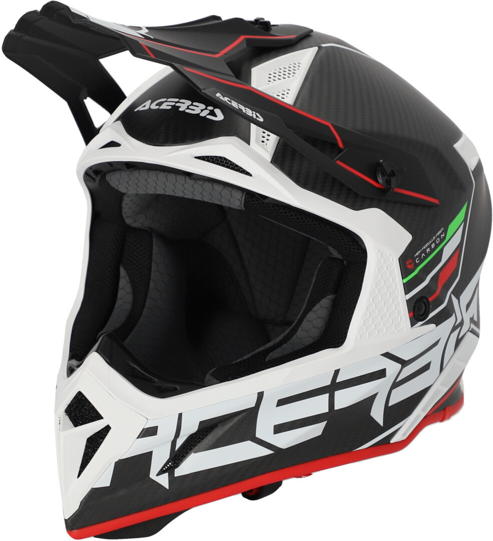 Image of Acerbis Steel Carbon 2023 Casco Motocross, nero-rosso, dimensione 2XL