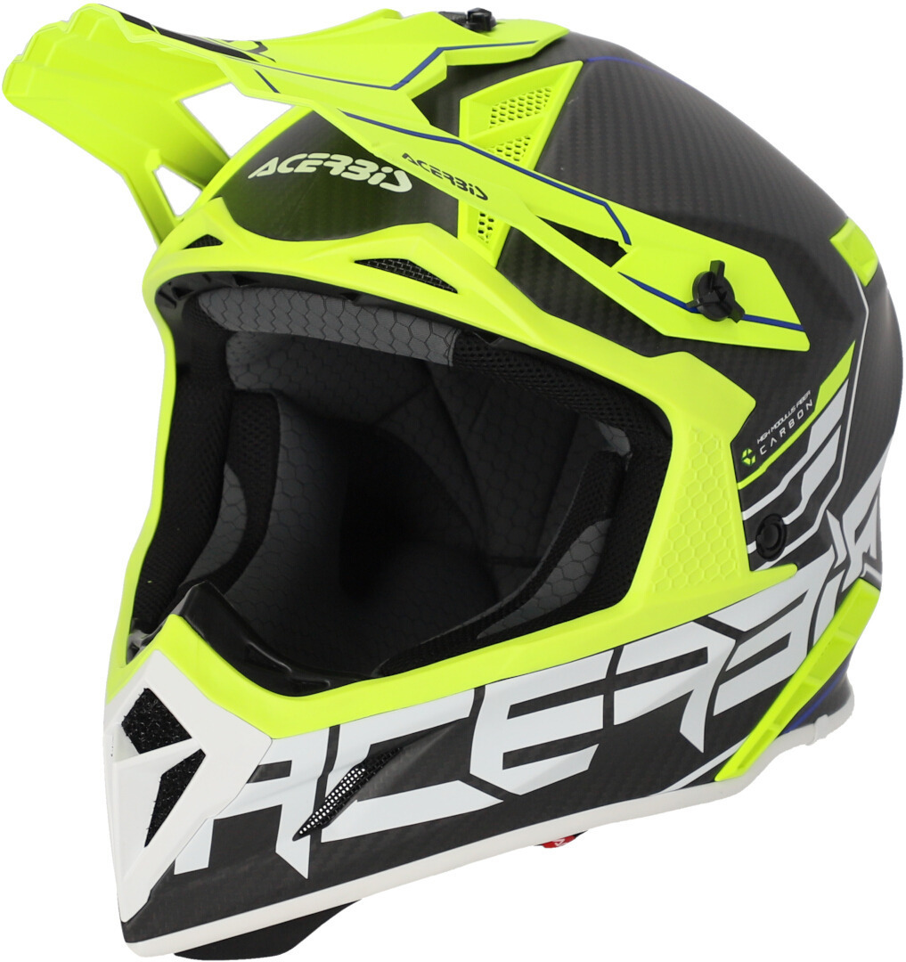 Image of Acerbis Steel Carbon 2023 Casco Motocross, nero-giallo, dimensione M
