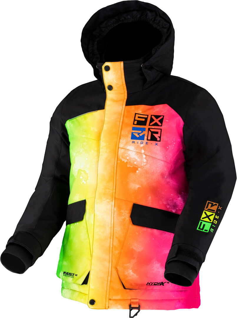 FXR Kicker Youth Snowmobile Jacket, black-multicolored, Size 36, black-multicolored, Size 36