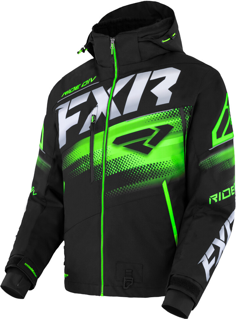 FXR Boost FX 2-in-1 2023 Snowmobile Jacket, black-green, Size M, black-green, Size M