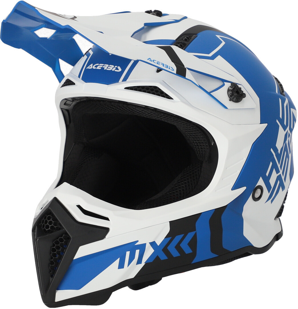 Image of Acerbis Profile 5 Casco Motocross, bianco-blu, dimensione 2XL