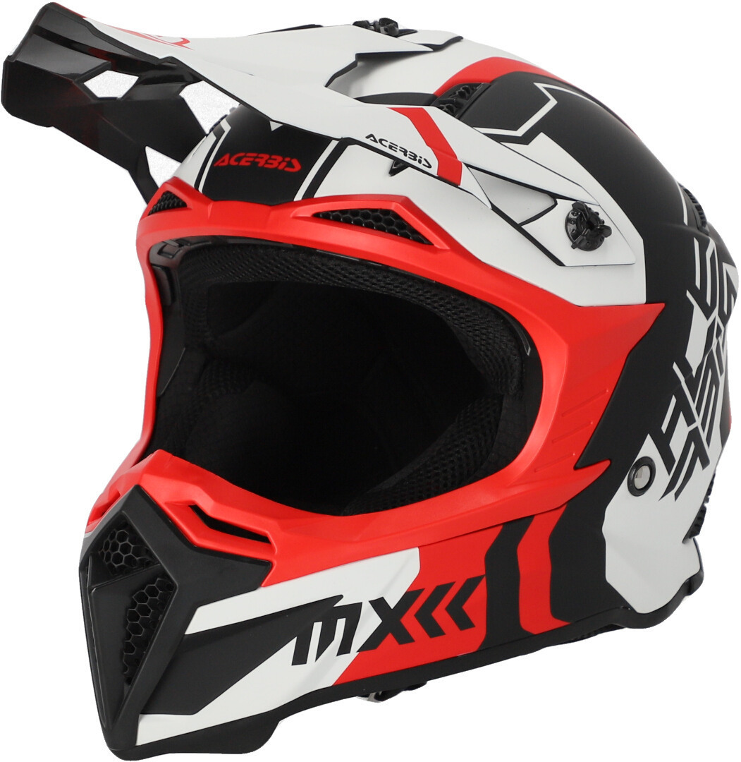 Image of Acerbis Profile 5 Casco Motocross, bianco-rosso, dimensione 2XL