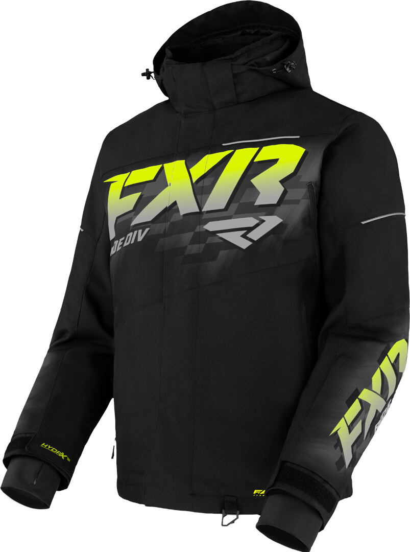 FXR Fuel 2023 Snowmobile Jacket, black-grey-yellow, Size S for Men-image-1274701840