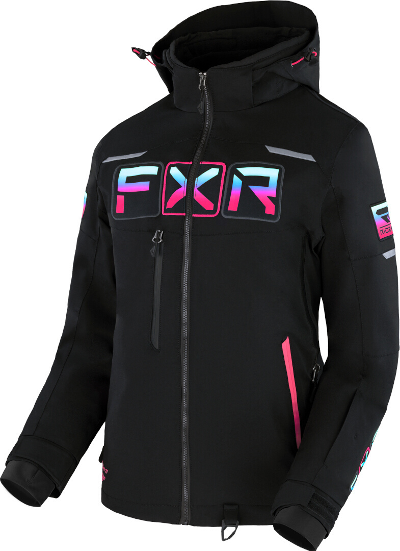 FXR Maverick 2-in-1 Ladies Snowmobile Jacket, black-multicolored, Size XL for Women-image-673519834