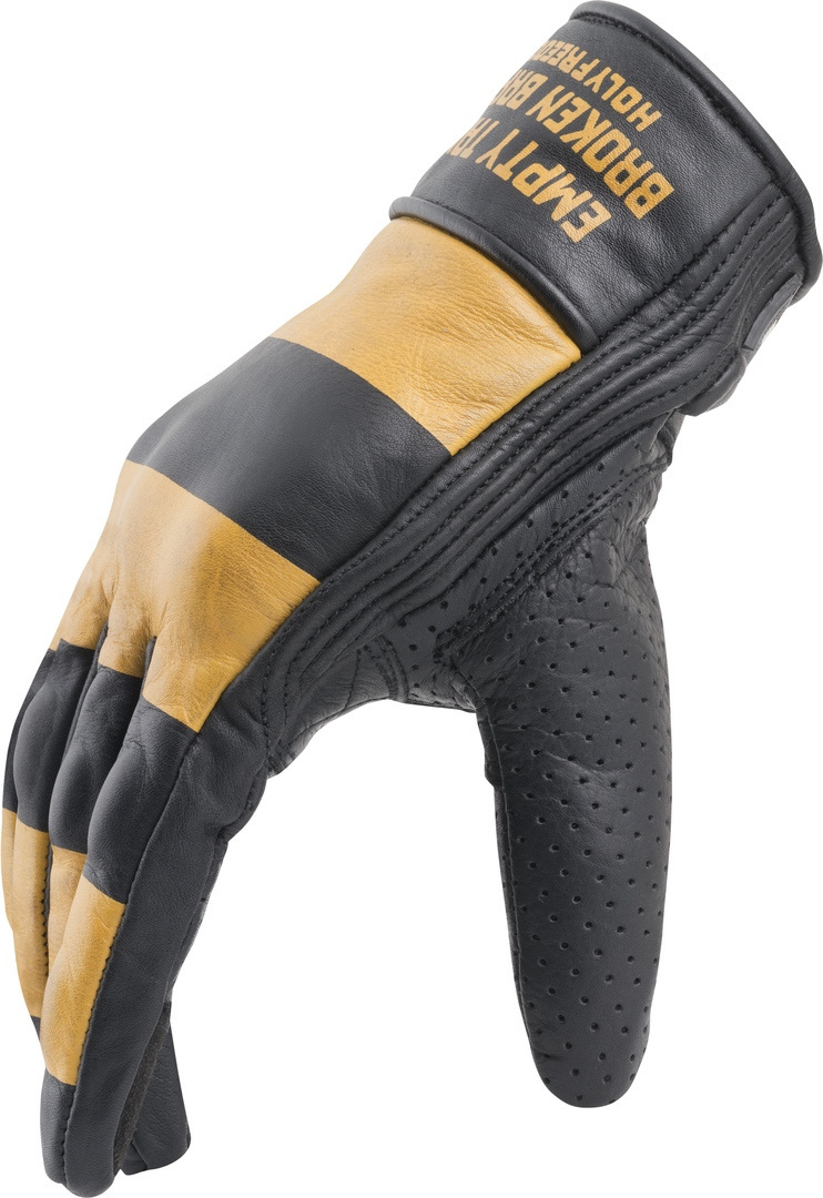 Side view of HolyFreedom Dalton Motorcycle Gloves, black-yellow, Size 2XL for Men