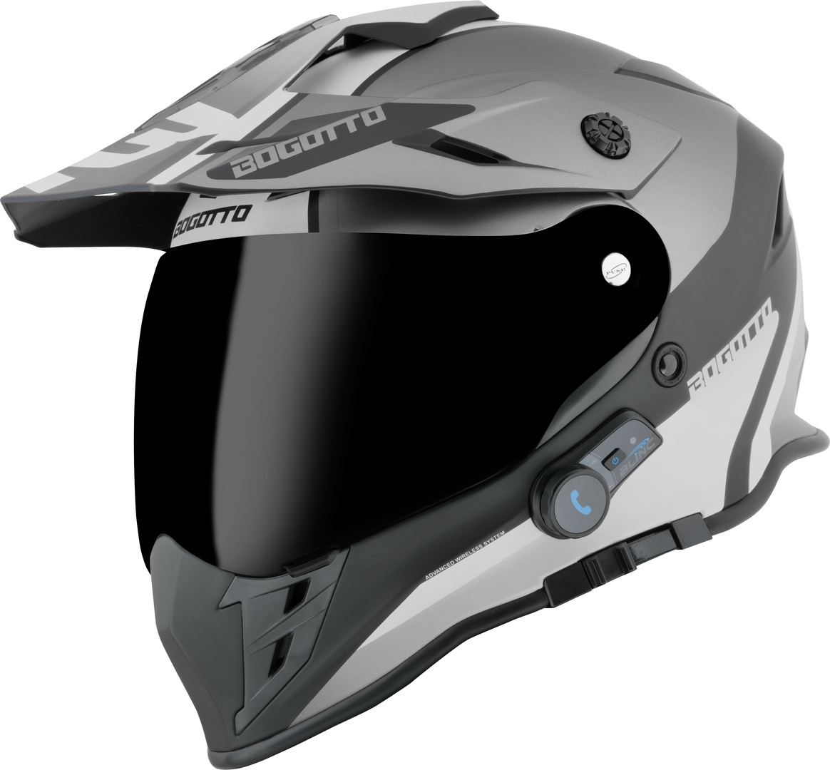 Bogotto H331 BT Tour EVO Bluetooth Enduro hjelm, sort-grå, størrelse XL