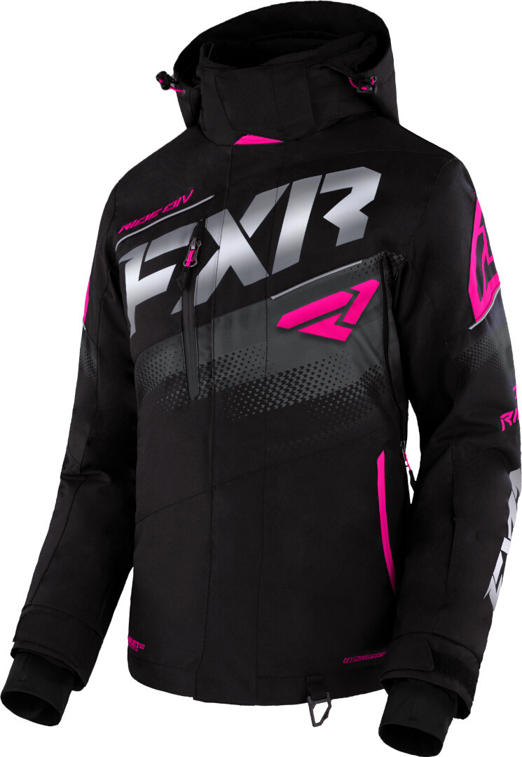 FXR Boost FX 2-in-1 2023 Snescooterjakke til damer, sort-grå-pink, størrelse 3XL til Kvinder