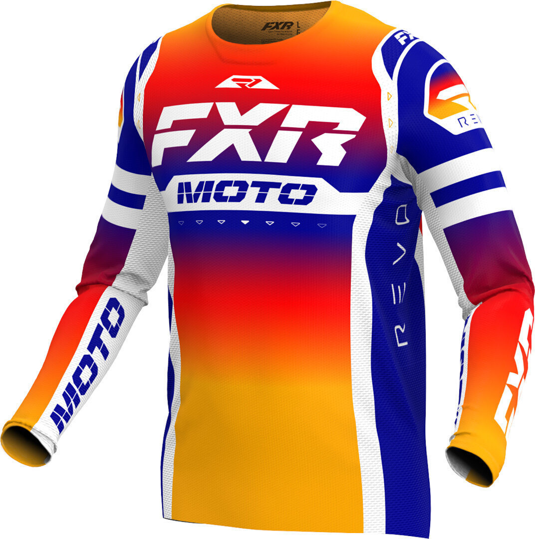 FXR Revo Pro LE Motocross Jersey, white-blue-orange, Size XS, white-blue-orange, Size XS
