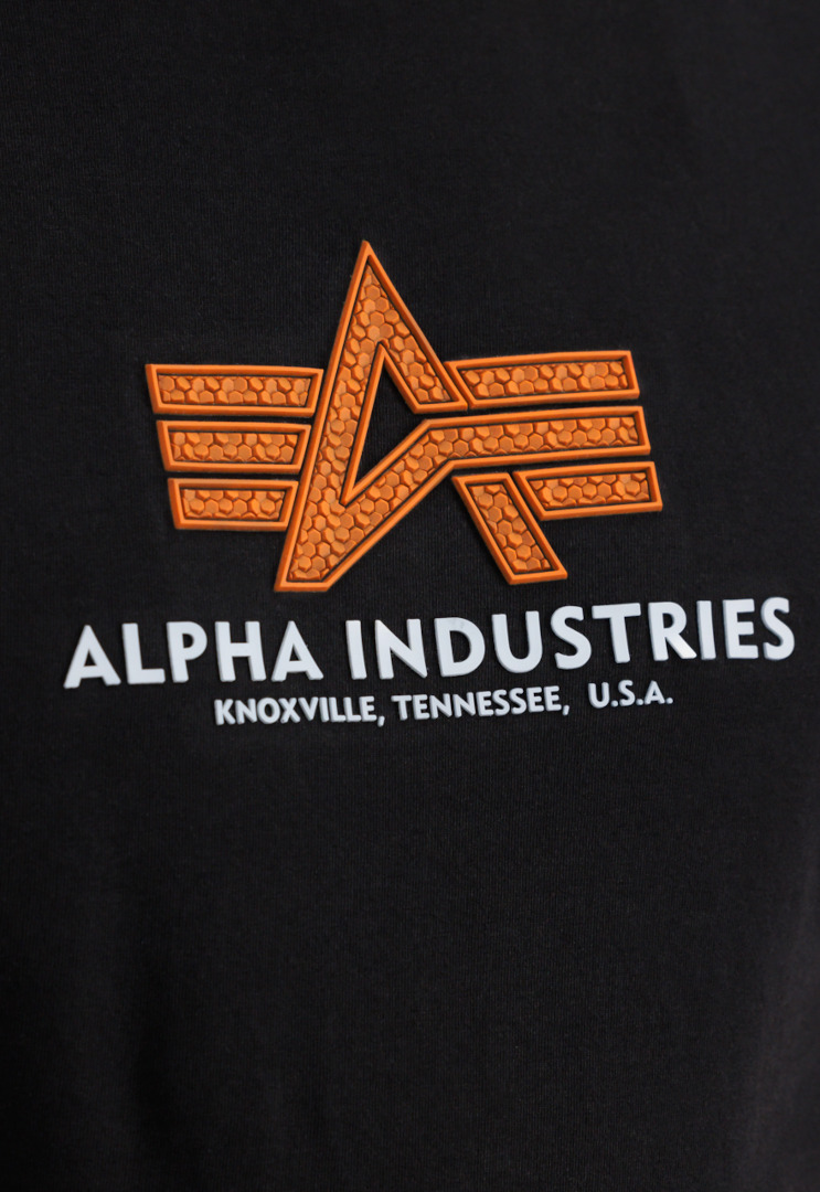 Side view of Alpha Industries Basic Rubber T-Shirt, white, Size S for Men