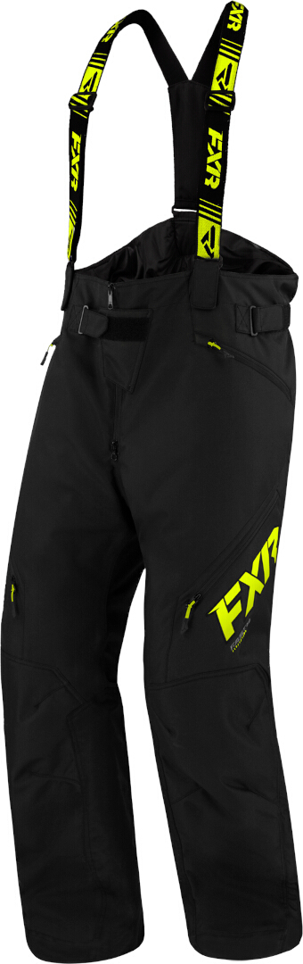 FXR Clutch FX 2023 Snowmobile Bib Pants, black-yellow, Size S for Men-image-501659251
