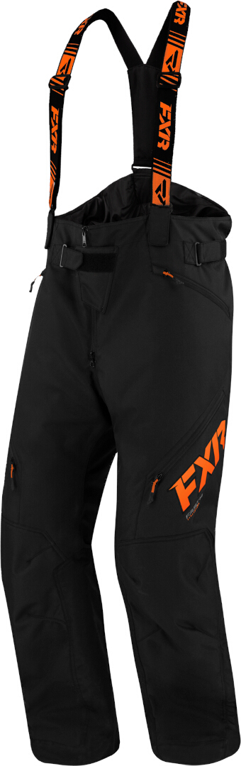 FXR Clutch FX 2023 Snowmobile Bib Pants, black-orange, Size XL for Men-image-501658361