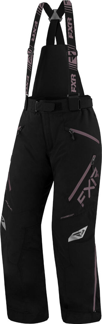 FXR Edge Damen Snowmobil Latzhose, schwarz-lila, Größe XS 28