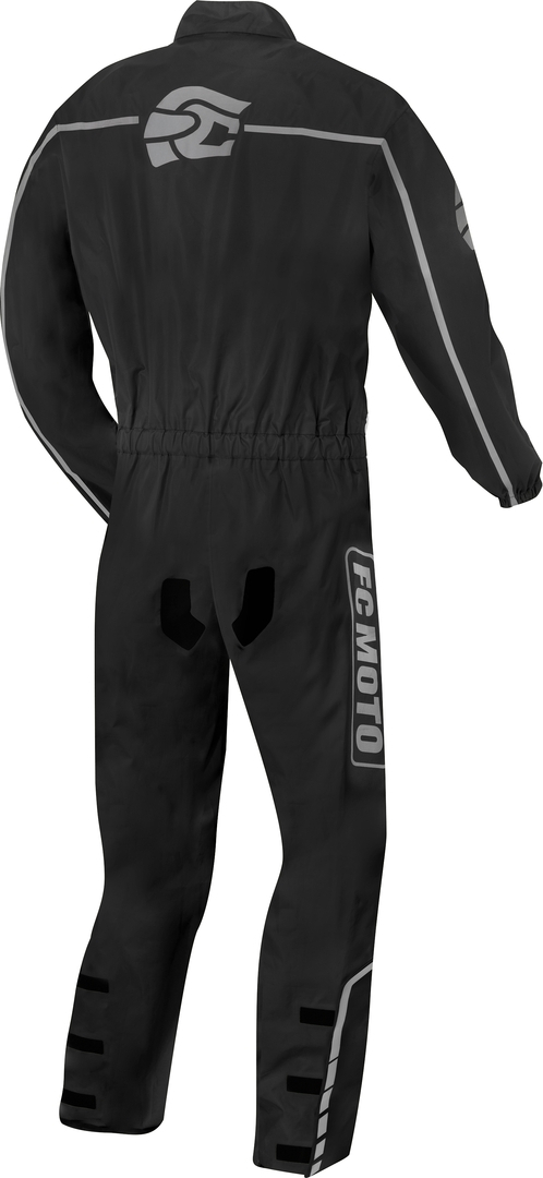 Side view of FC-Moto Rain One Piece Motorcycle Rain Suit, black, Size L for Men