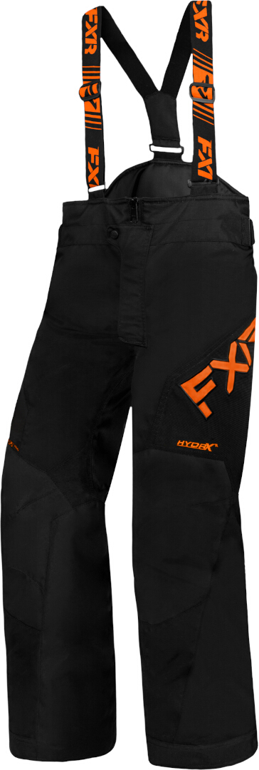 FXR Clutch 2023 Youth Snowmobile Bib Pants, black-orange, Size 2XL 38-image-908744907