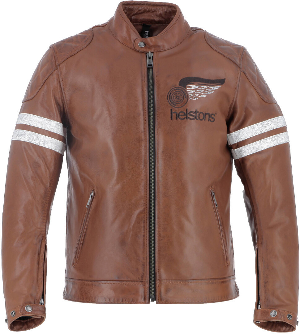 Helstons Jake Speed Motorfiets lederen jas, bruin, afmeting M