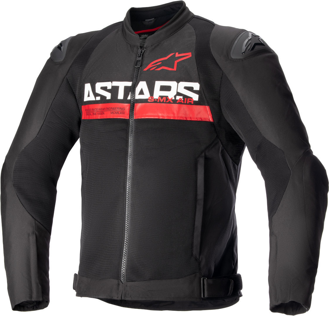 Alpinestars SMX Air Geperforeerde motorfiets textiel jas, zwart-rood, afmeting L