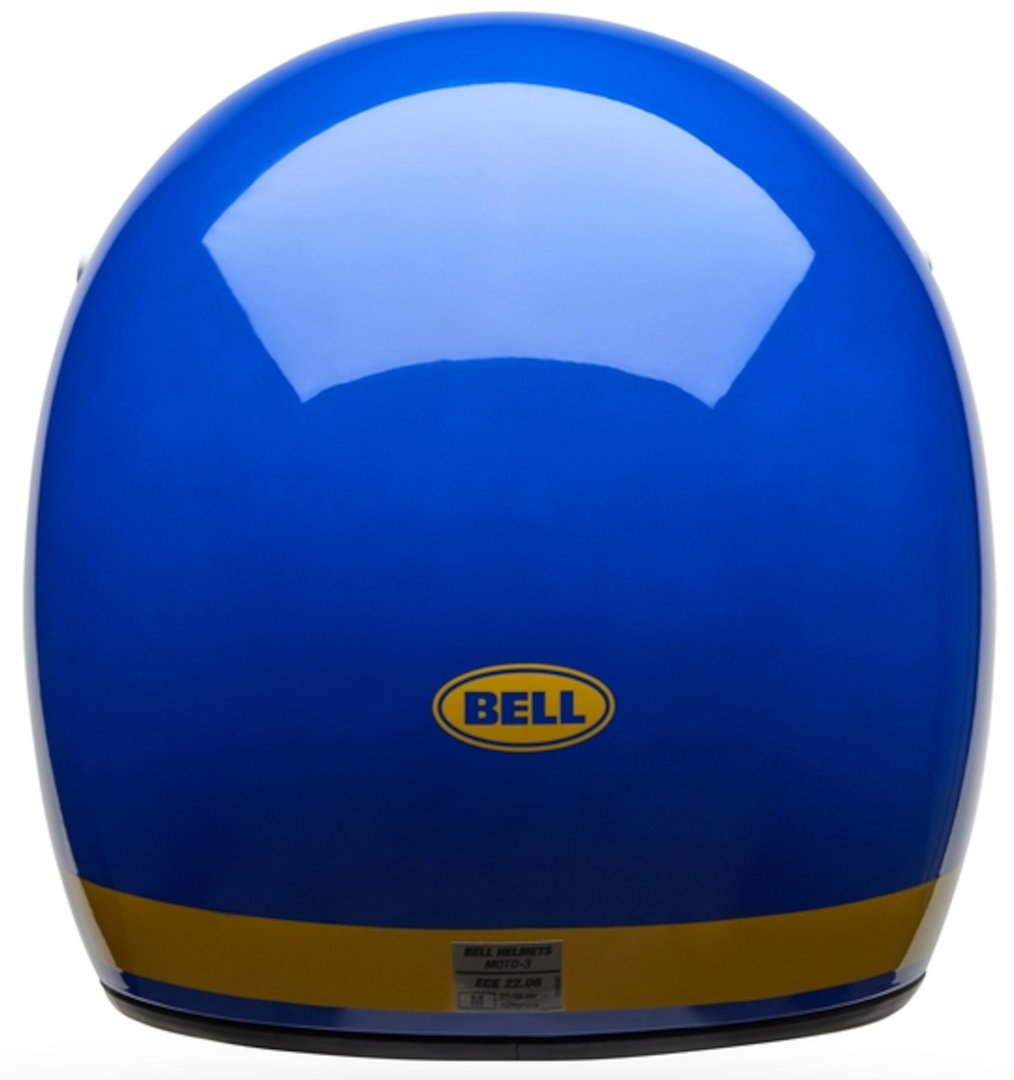 Side view of Bell Moto-3 Classic Motocross Helmet, white-blue-yellow, Size XL for Men