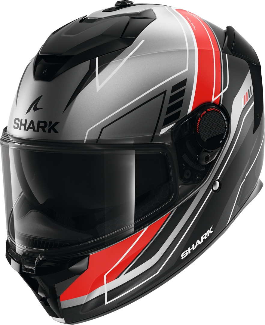 Shark Spartan GT Pro Toryan Hjelm, sort-grå-rød, størrelse L