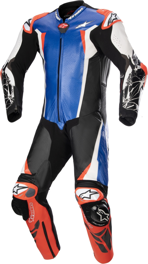 Alpinestars Absolute V2 Цельный кожаный костюм для мотоциклов Синий/Черный/Белый 56 