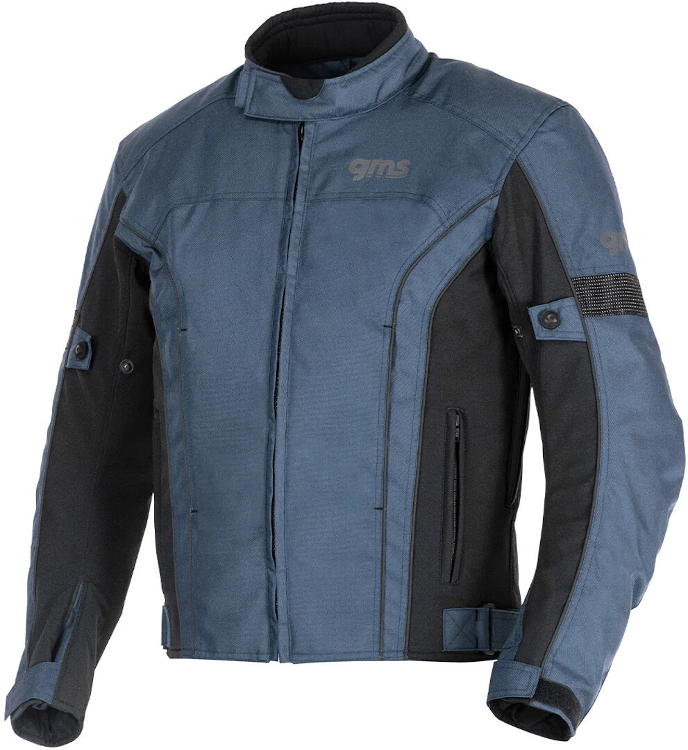GMS Lagos Veste textile de moto imperméable, noir-bleu, taille 3XL pour Hommes