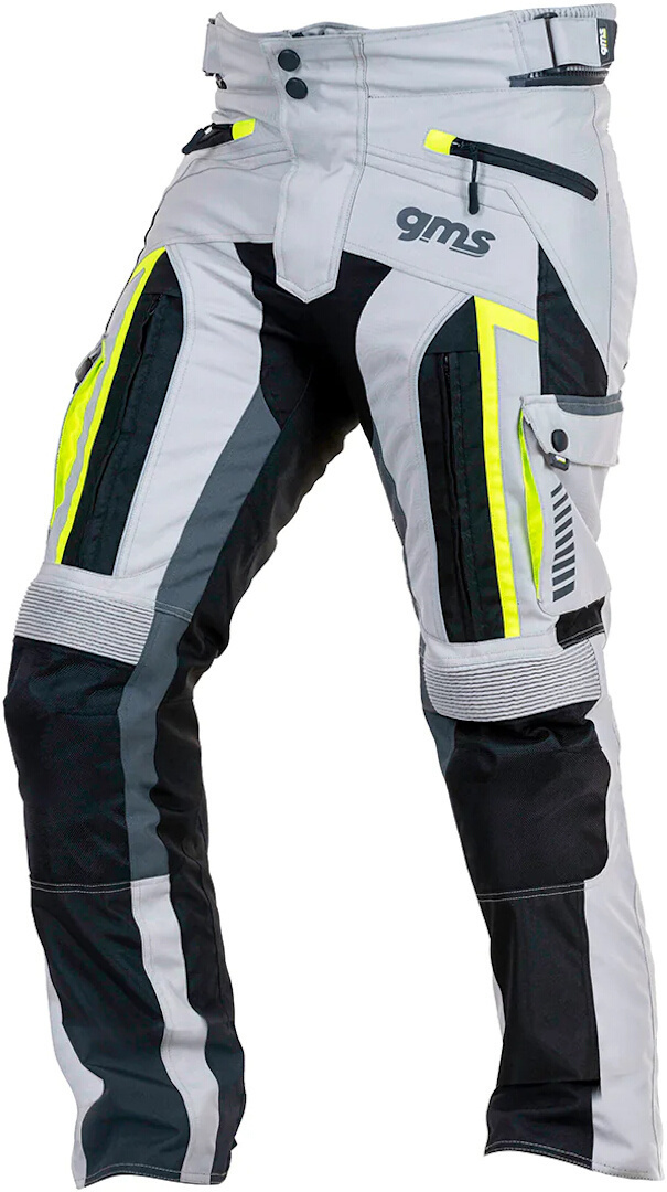 GMS Everest Motorfiets textiel broek, grijs-geel, afmeting 6XL