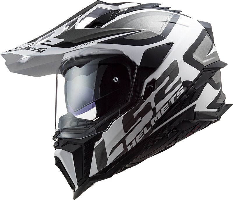 Side view of LS2 MX701 Explorer Alter Matt Motocross Helmet, black-white, Size S for Men