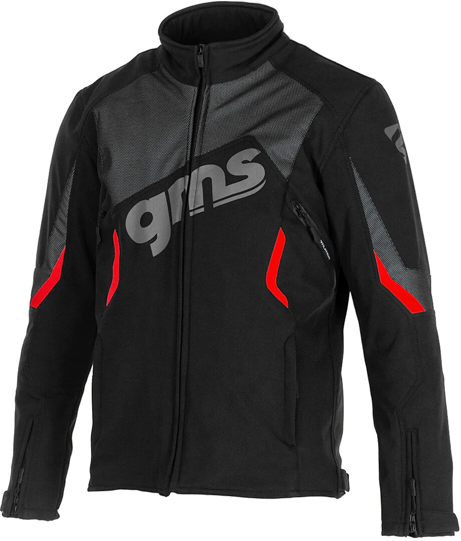 GMS Arrow Motorcykel softshell jakke, sort-rød, størrelse S