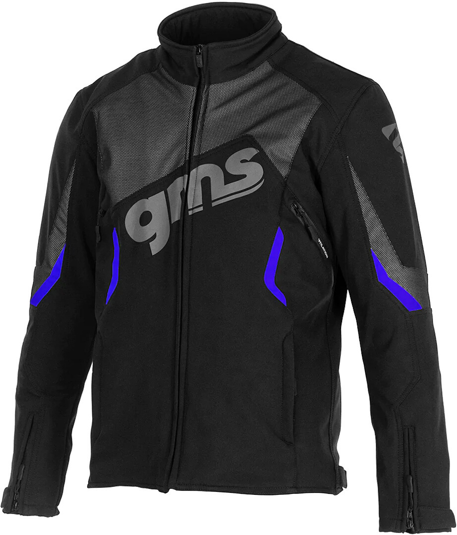 Image of GMS Arrow Giacca Moto Softshell, nero-blu, dimensione 2XL